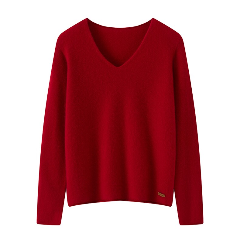 超级软糯100衫女卷边半高领毛衣秋冬新款宽松羊毛针织打底衫，女装羊毛衫，羿纯羊绒高端店