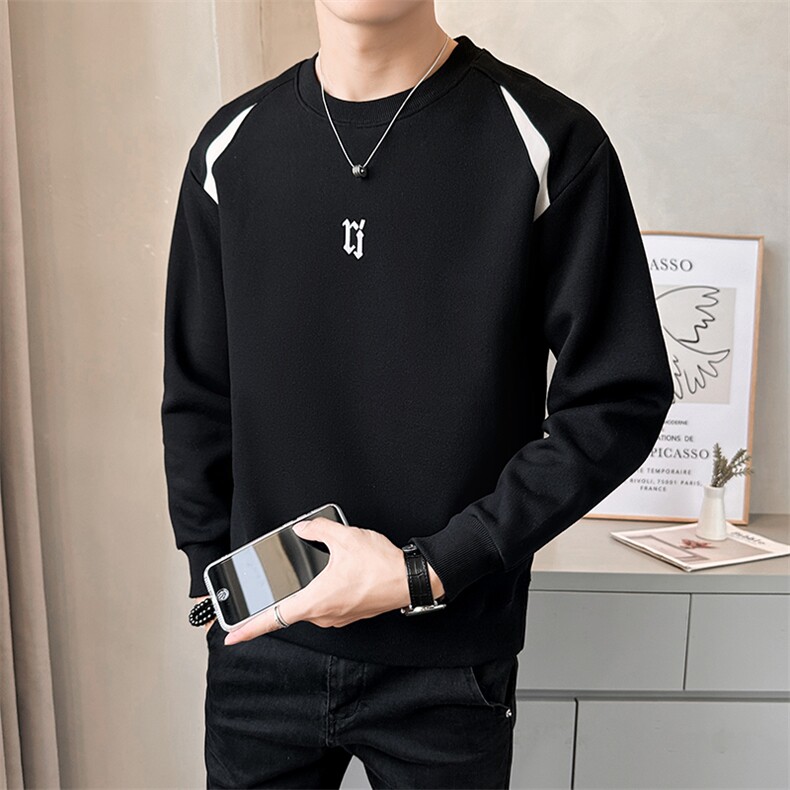 店主风卫衣男2025秋款时尚圆领打底衫休闲上衣男装B317/D170/P65,男装T恤,电商B317