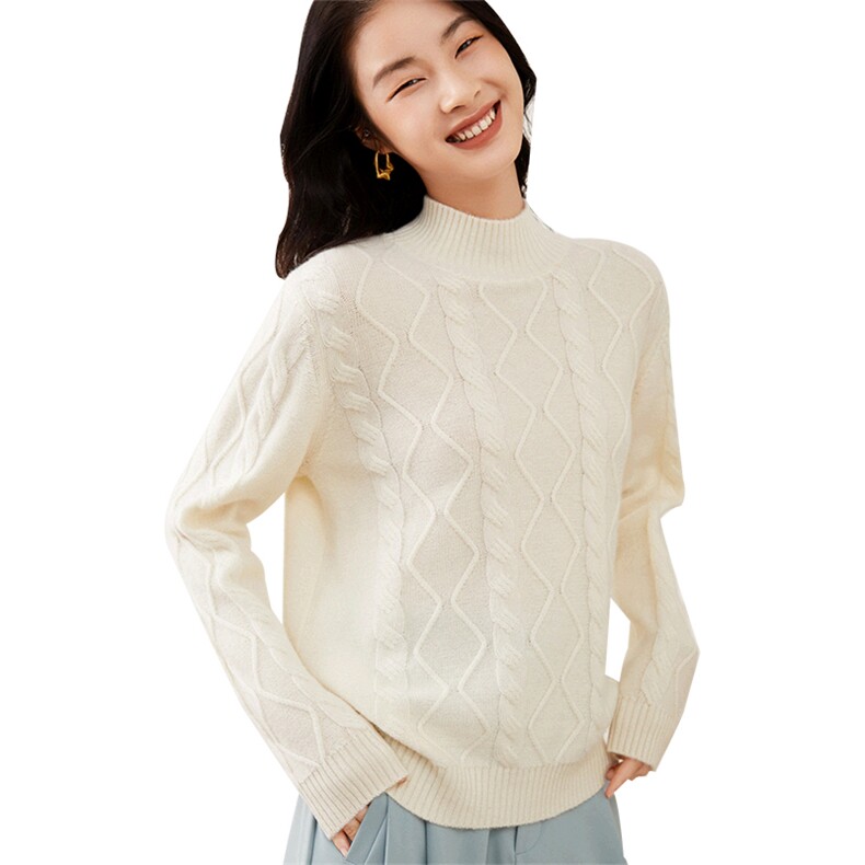 女士加厚山羊绒衫2024年秋季毛35%羊绒针织衫,女装羊绒衫,杭跃羊绒