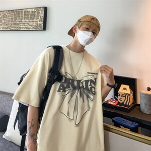 美式蝴蝶结情侣款设计感上衣夏季发泡印短袖T恤男 A071-9003-P30图片