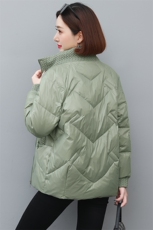 羽绒服女冬季2025新款中年妈妈时尚洋气轻薄保暖立领90白鸭绒外套，女装羽绒服，婷思杰（原婷想服饰）