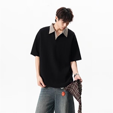 1506/QS2290/P35翻领短袖polo衫男潮牌夏季t恤韩版修身潮流上衣，男装T恤，星座1506