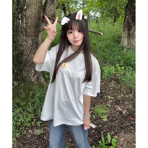 万针全刺绣工艺抖音得物高品质260克重磅纯棉双纱美式高街短袖T恤图片