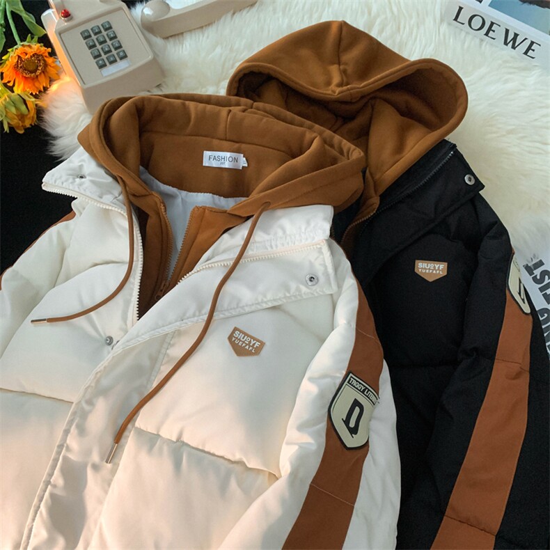假两件连帽棉衣中性棉袄外套棉服男女面包服3361-P70控108,男装棉衣,星座207