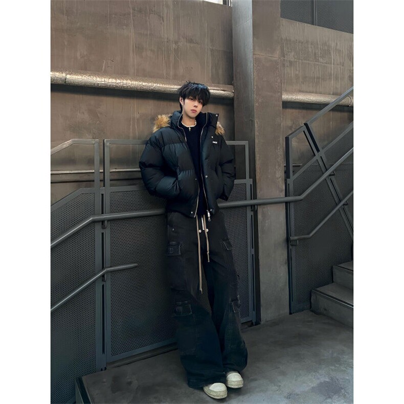 美式可拆卸毛领棉服男款加厚东北短款防寒派克服连帽cleanfit棉衣,男装棉衣,星座313A(原308A-2)