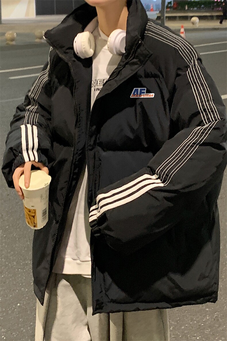 港风冬季新款织带立领羽绒服男潮宽松印花YR6112P225控268,男装羽绒服,电商A268A