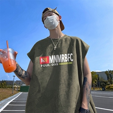 量大优供视频得物直播品230克夏季麂皮绒背心无袖T恤BJ509，男装背心/马甲，电商A486