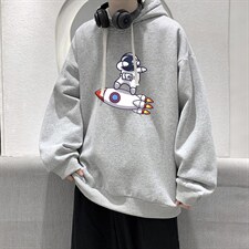 WY2158-P35纯棉连帽卫衣男大码运动帽衫宽松薄外套男，男装卫衣，电商A040