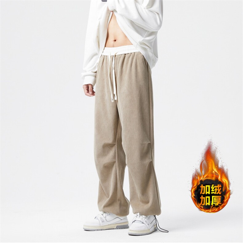 深度库存抖音卫裤得物品质束脚裤拼色欧棉绒裤K333P38加绒45，男装休闲裤，电商A099