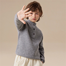 儿童7针加厚半高领设计男女通用，童装儿童羊绒衫，六一童装