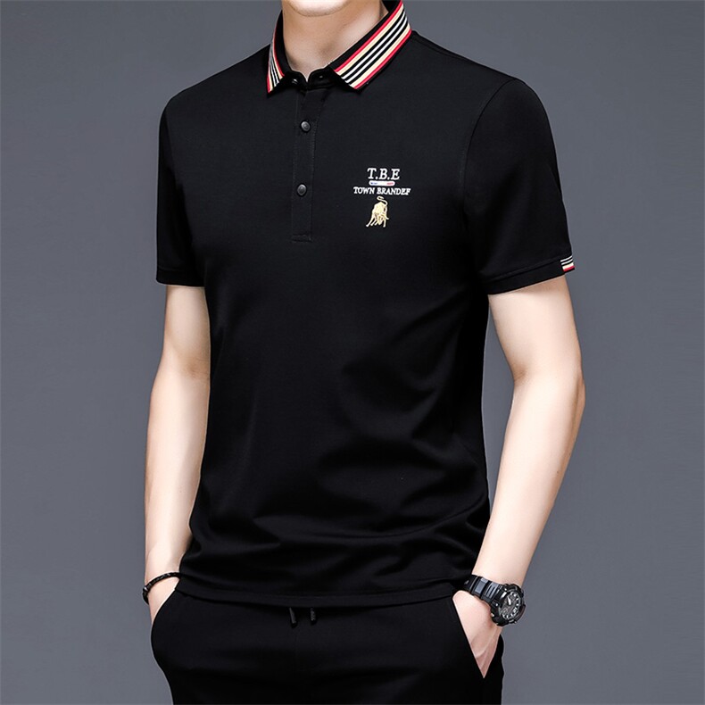 2023夏季新款商务polo衫男士短袖t恤男装夏装体恤上衣服时尚百搭,男装T恤,电商B212（原钱塘6029）