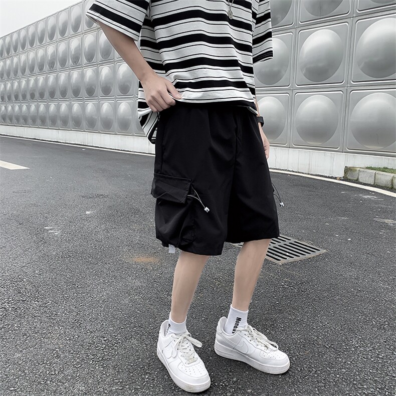 韩版高街网红五分工装短裤男士ins大口袋休闲帅气沙滩裤K437-P25，男装休闲裤，星座512-2