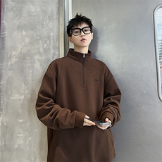 软糯美式半拉链立领卫衣男士秋冬季新款，男装卫衣，星座410-7