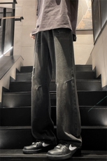 复古牛仔裤男水洗做旧潮款宽松直筒长裤A061-EX2643-P65，男装牛仔裤，电商A061