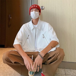 春夏季新款衬衫潮流慵懒男方领冰丝衬衫C2030P38图片