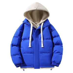 冬季假两件冬季外套韩版连帽加厚棉服运动休闲外套MY5062 P-70,男装棉衣,电商A128