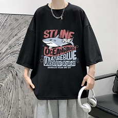 春夏季七分袖t恤男大码五分袖男短袖中袖Q11331-P30，男装T恤，电商A040