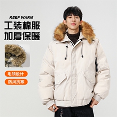 美式毛领派克棉服男冬季加厚工装棉衣情侣外套M060-P110迷彩P115，男装棉衣，星座308B-2