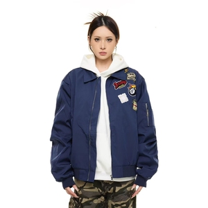 绣标撞外套女春秋情侣棒球服设计夹克衫图片