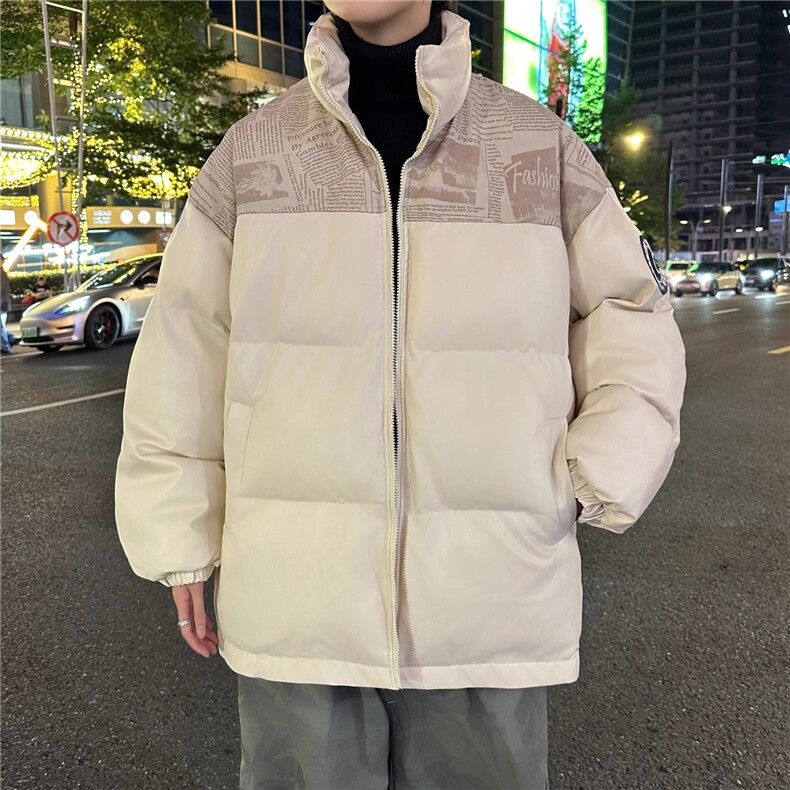冬季美式PU皮羽绒服男加厚韩版ins潮流面包服宽松外套MF356-P88,男装羽绒服,星座412-3