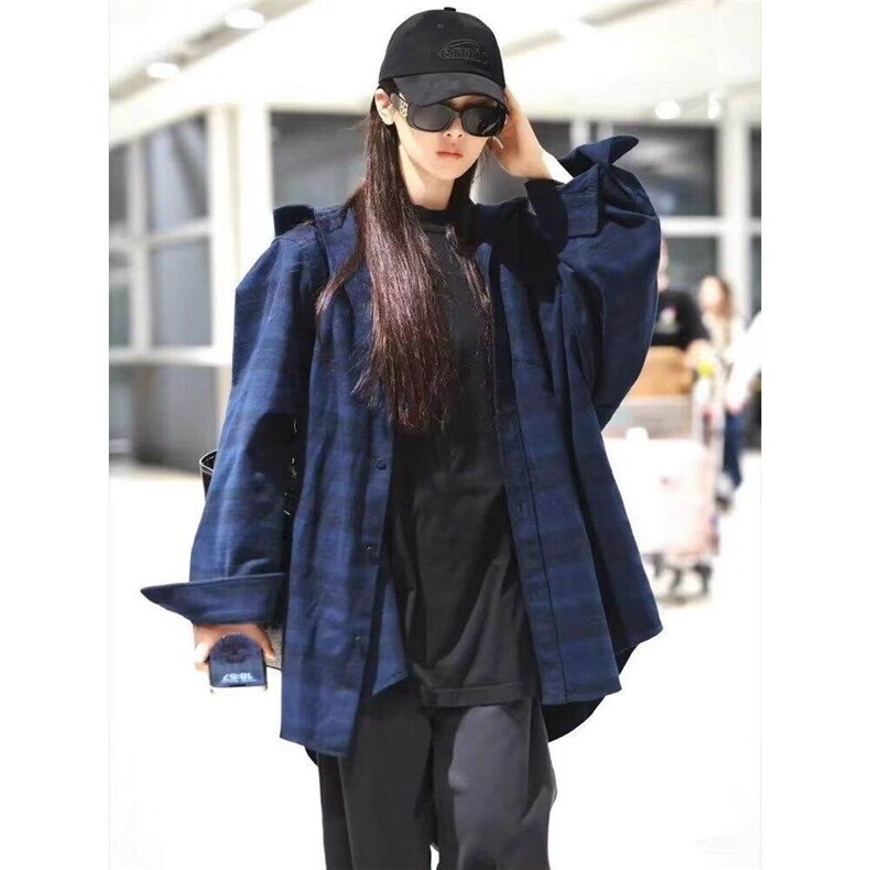 长袖衬衫日系港风ins宽松衬衣男生夏季潮流百搭休闲外套CSS701P75,女装衬衫,电商D256-2(原A064-2)