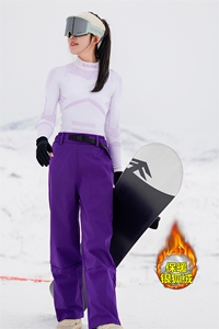 冬日多巴胺时尚滑雪裤男女加绒保暖防水防风登山裤K1002J加绒-P75图片