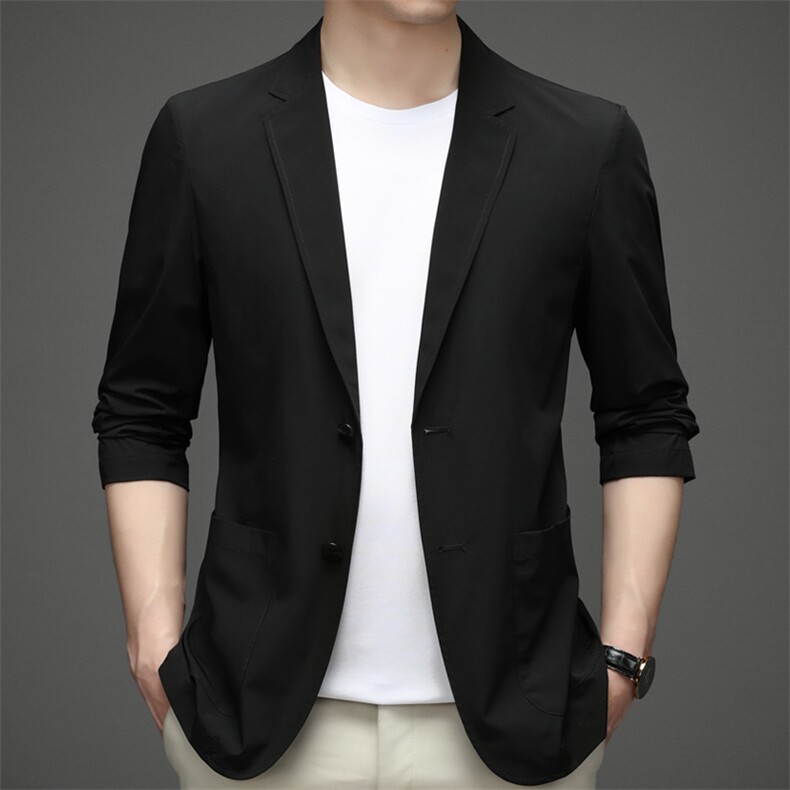 西服男薄款宽松上衣春夏季中青年男士商务休闲单西装防晒服便西,男装西服,电商B212（原钱塘6029）