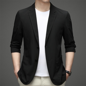 西服男薄款宽松上衣春夏季中青年男士商务休闲单西装防晒服便西图片
