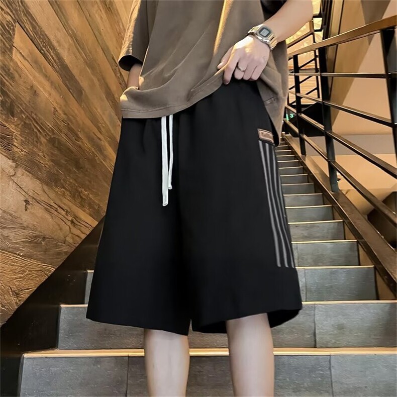 斜纹立体裤头条纹短裤士夏季运动休闲五分裤子宽松 DK018图片