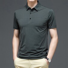 男式2023年夏季新款冰丝透气T恤衫男短袖翻领休闲POLO体恤衫P58，男装Polo衫，星座1105-3