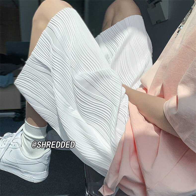 港风夏季新款潮男波浪条纹冰丝质感短裤五分裤K5003 B315 P35控48图片