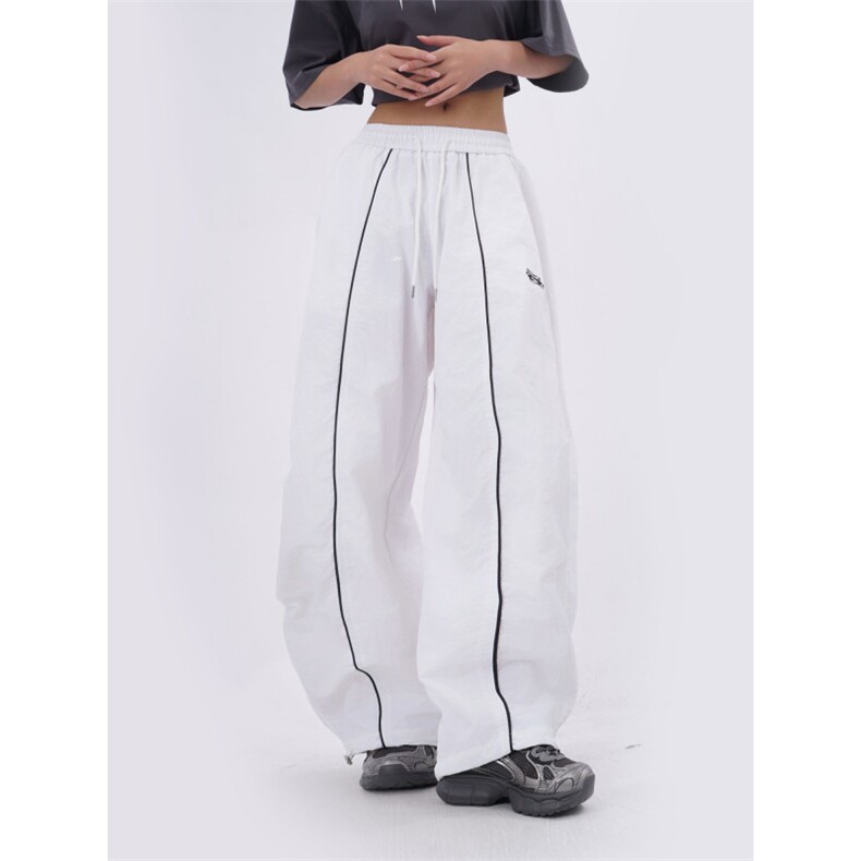 W10229-P50网图现货美式复古褶皱运动工装伞兵裤宽松阔腿弯刀裤，男装工装外套，星座1608