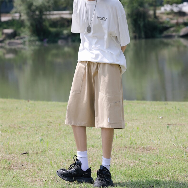 裤子男夏季日系工装直筒短裤宽松五分裤运动休闲裤潮DK01113-P33,男装休闲裤,星座308B-1