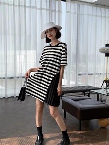 韩版拼接连衣裙,女装连衣裙,依多坊