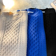 M6126/P75秋冬港风毛毯平铺宽松毛衣外套男女针织衫大码潮毛线衣，男装针织衫/毛衣，电商A141
