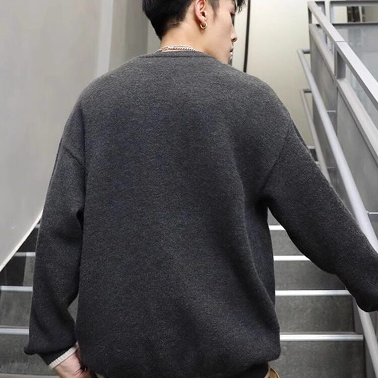 渐变圆领毛衣士2025新款秋冬季潮流加厚针织打底衫线衣男MYB083,男装T恤,星座516A