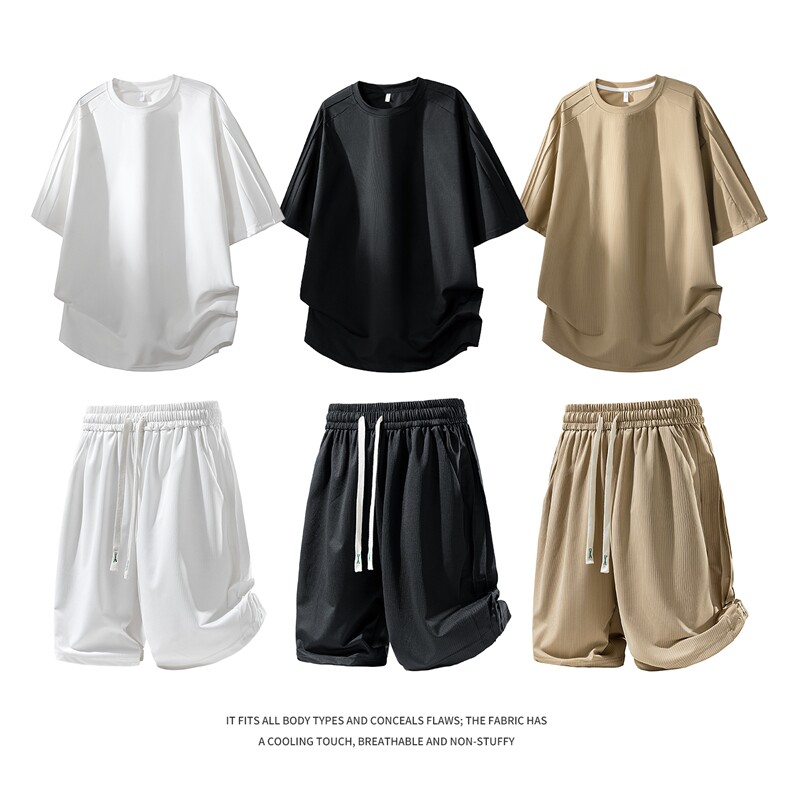 夏季垂感冰丝短袖短裤套装TZ888111特P45控88，男装牛仔裤，电商A309