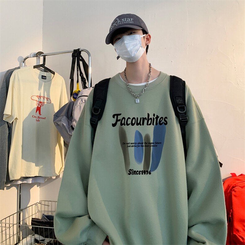 ！圆领卫衣男装港风长袖T恤男外套男WY157-P28,男装卫衣,电商B367