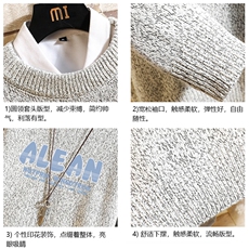 加厚加绒毛衣男大码毛线衣男针织衫M19291-P45加绒款-P65砖墙，男装针织衫/毛衣，电商A040A