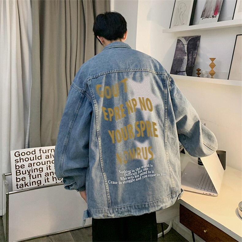 直播品质美式高街扎染印花复古水洗牛仔衣潮流夹克外套NZ09特65,男装夹克,电商A486