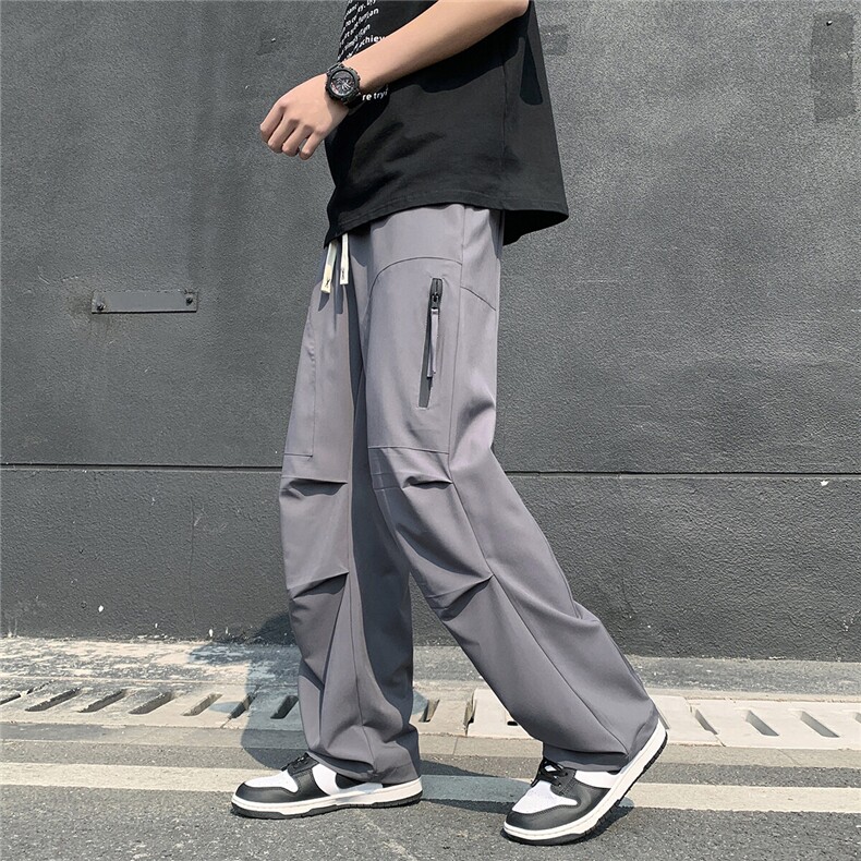 褶皱防水拉链休闲裤K031模特酒店景92%聚酯纤维8%氨纶(S-2XL)TP27,男装休闲裤,电商A088