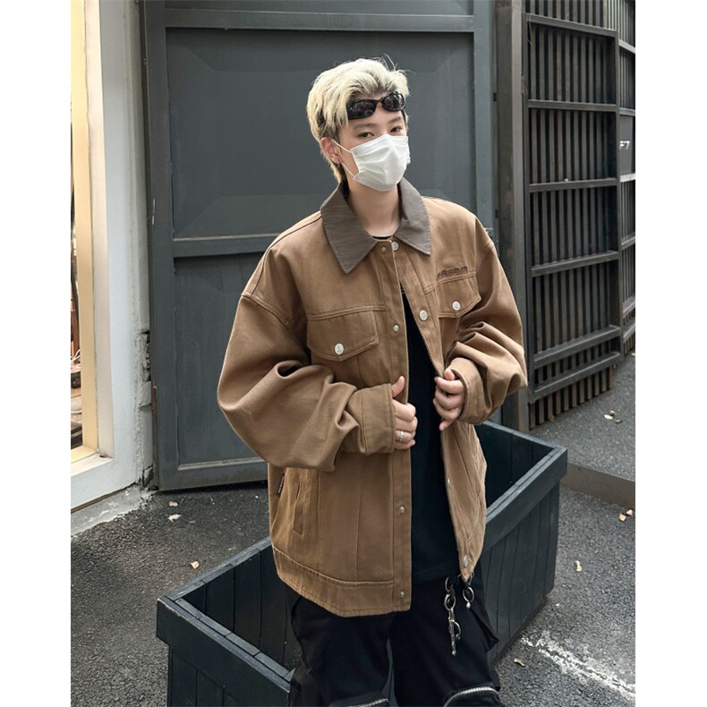 706-1-JK2323-P118 秋季美式复古工装夹克男士做旧宽松外套图片
