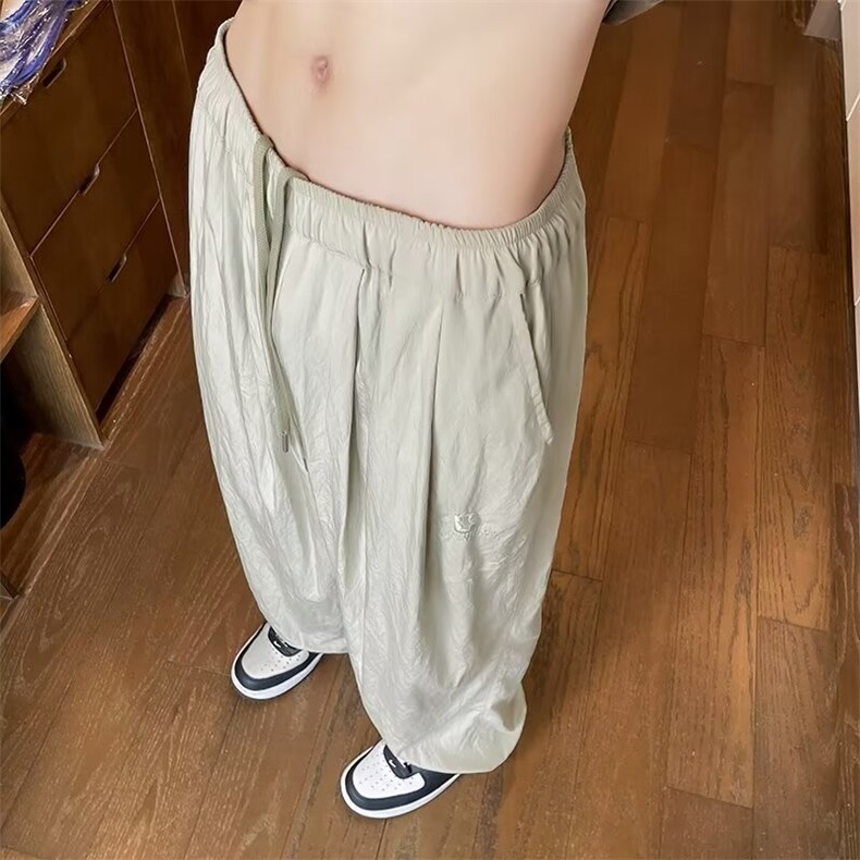 显瘦肌理感高腰显腿长阔腿休闲裤CK520P35,男装休闲裤,星座1116-2