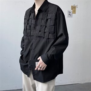 长袖衬衫男港风日系韩版潮流帅气衬衣C765P38图片