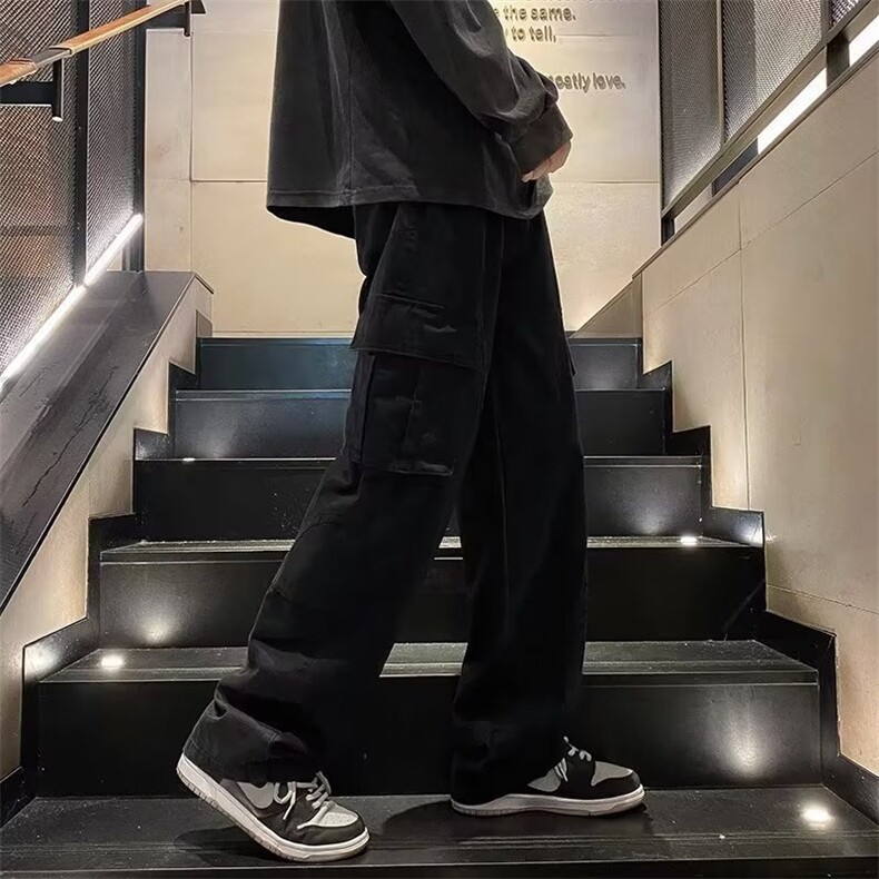 工装裤男高街潮牌直筒阔腿长裤夏季休闲百搭重磅宽松裤子GU03/P44,男装工装外套,星座506