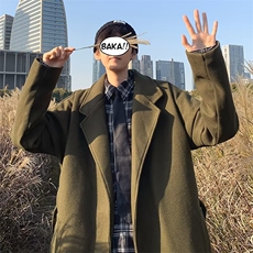 新款港风流行男西装领毛呢大衣WM868P60，男装毛呢大衣，星座1116-2