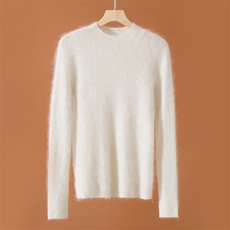 2026年秋季时尚百搭通勤简约休闲无缝金银丝抽条半高，女装羊绒衫，昭美纯山羊绒