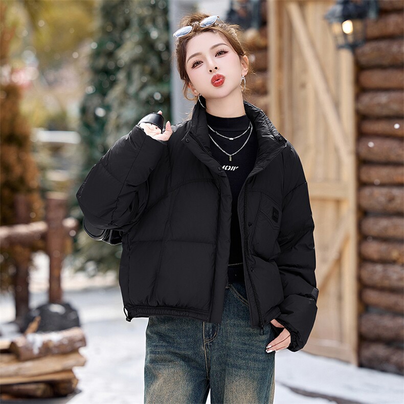 羽绒服女短款2024冬季新款白鸭绒加厚时尚洋气韩版宽松小个子外套,女装羽绒服,美沁