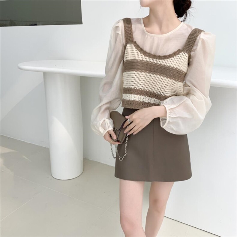 【现货】韩系背心两件套，女装背心吊带，NIY