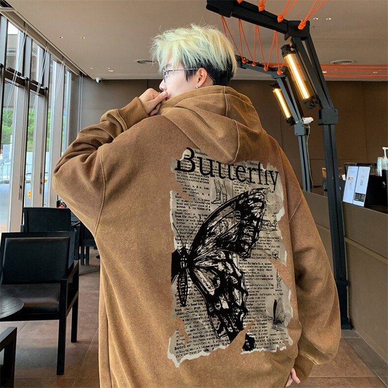 美式潮牌重磅水洗做旧连帽卫衣力推大码男XZ517A-2-Y7744-P68,男装卫衣,星座517A-2